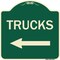 Signmission Trucks Trucks With Left Arrow Heavy-Gauge Aluminum Architectural Sign, 18" x 18", G-1818-22781 A-DES-G-1818-22781 - alternate 1